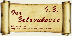 Ivo Belovuković vizit kartica